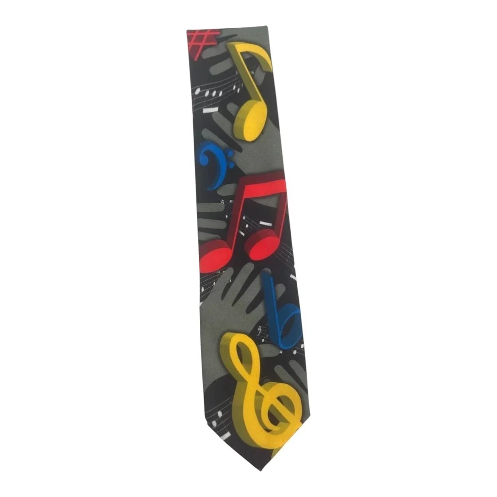 Ralph Marlin Musical Notes II 1998 Novelty Men's Multicolor Neck Tie